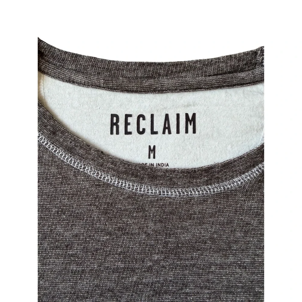 Reclaim Mens Charcoal Gray Heather Long Sleeve Thermal Shirt FK002 Size M - Picture 3 of 7